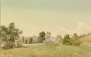 View of Vrhnika and the Church of the Holy Trinity by Ladislav Benesch